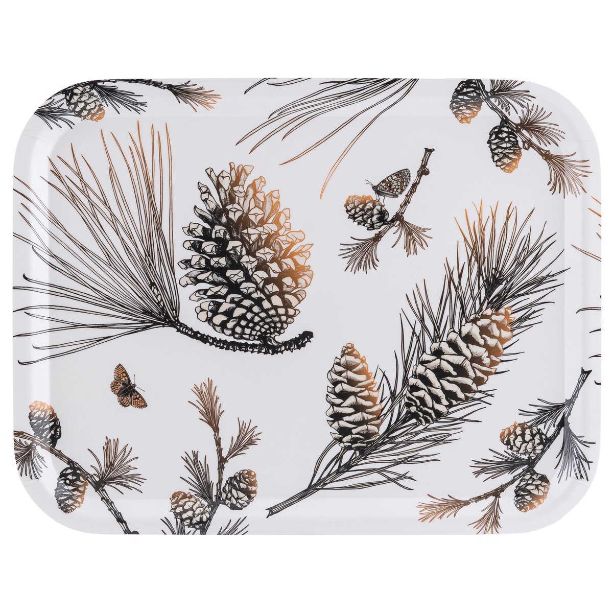 Åry Home Pine Cone -tarjotin 28×36 cm Cotton white