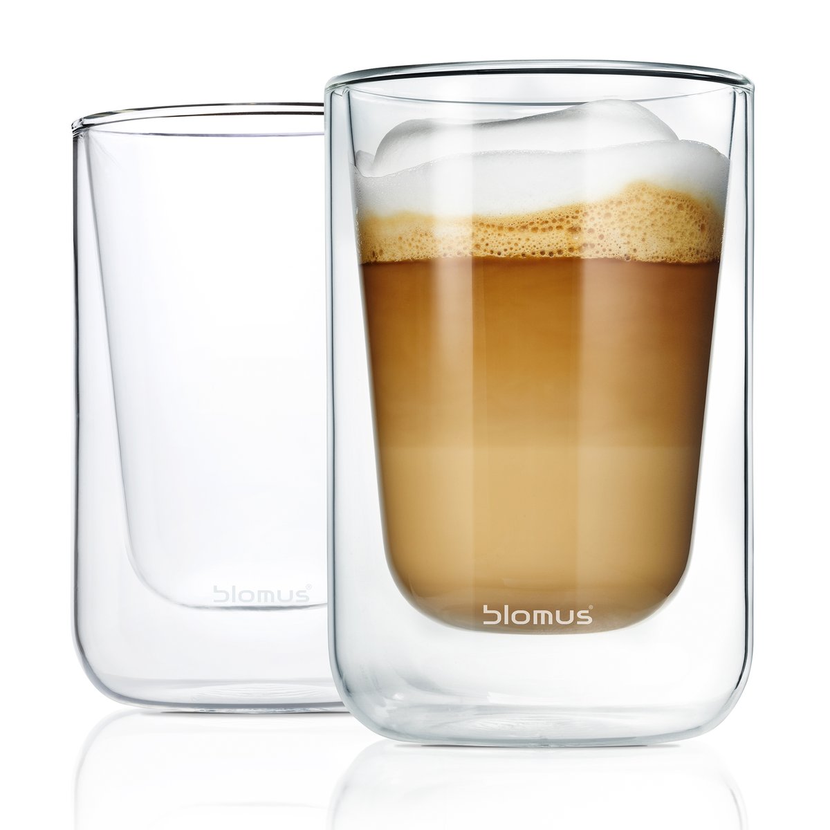 blomus Nero Lämpöä eristävä cappucinolasi 2-pack Kirkas