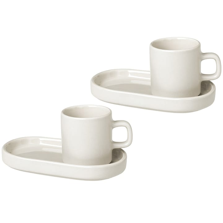 Pilar-espressokuppi ja lautanen 2-pack, Moonbeam blomus