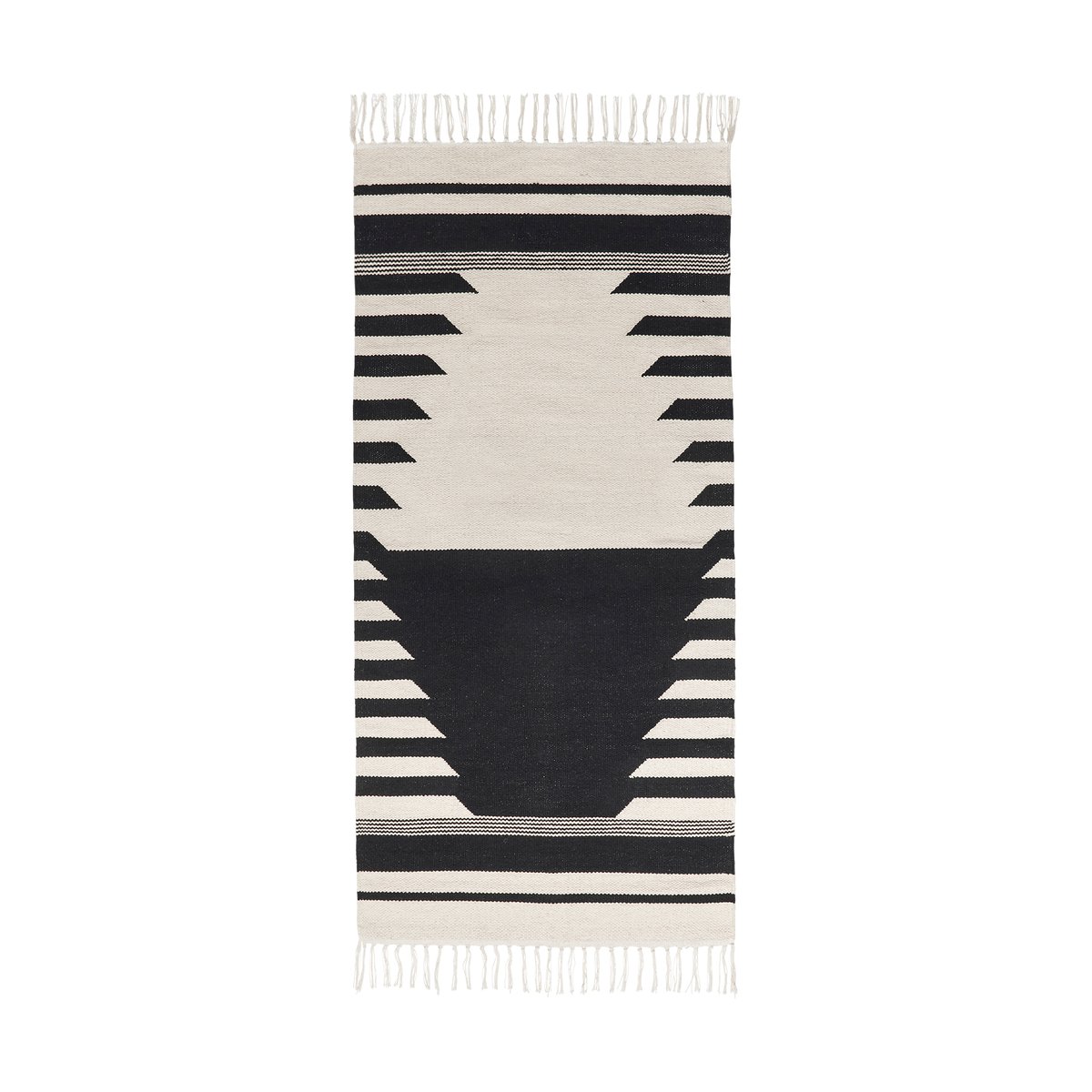 Broste Copenhagen Iselin matto 70×140 cm Black-off white