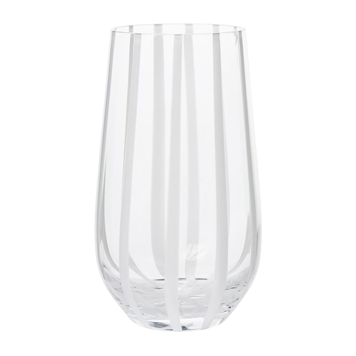 Stripe juomalasi 55 cl, Clear-white stripes Broste Copenhagen