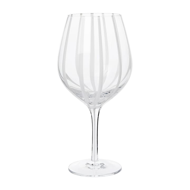 Stripe punaviinilasi 65 cl, Clear-white stripes Broste Copenhagen