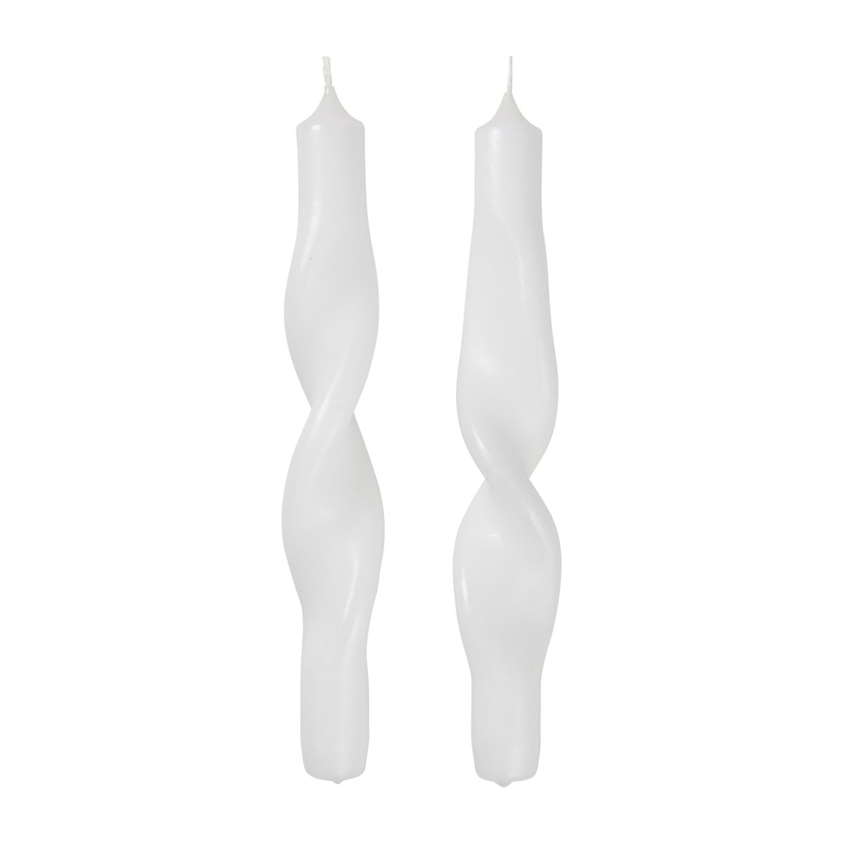 Broste Copenhagen Twist twisted candles kierretty kynttilä 23 cm 2-pakkaus Pure white