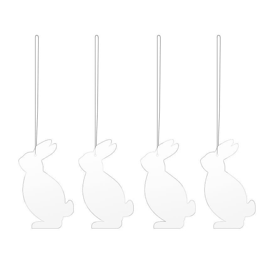 Cooee Design Easter Deco -jänis pääsiäiskoriste 4-pakkaus White