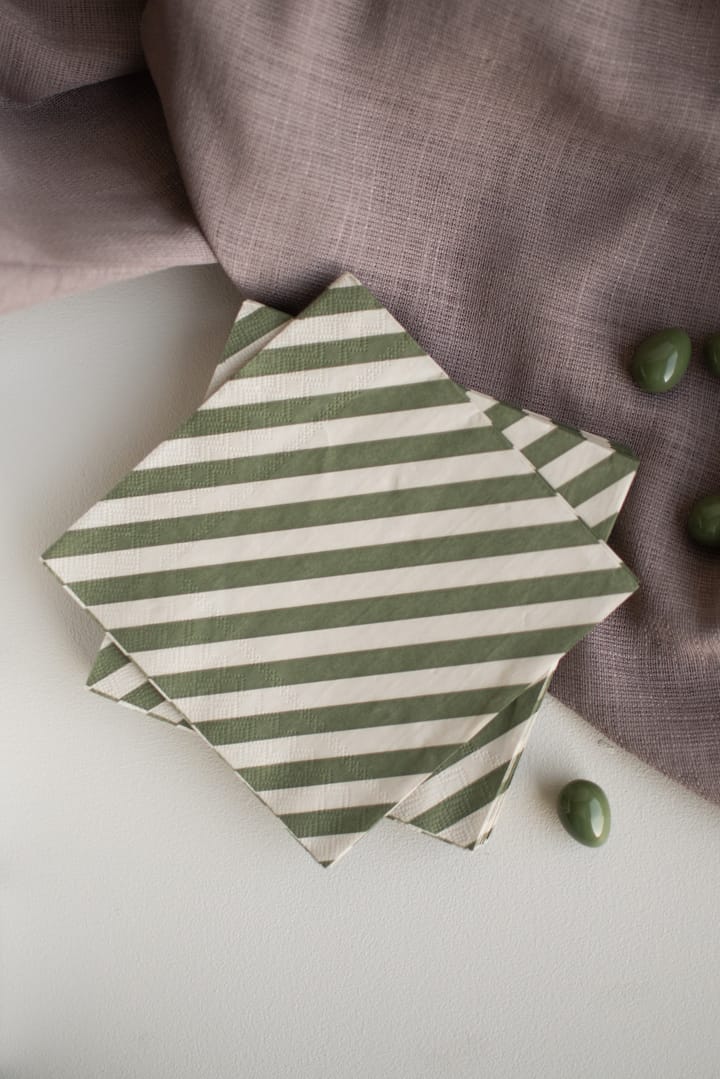 Stripe paperiservietti 33x33 cm 20 kpl, Green DBKD