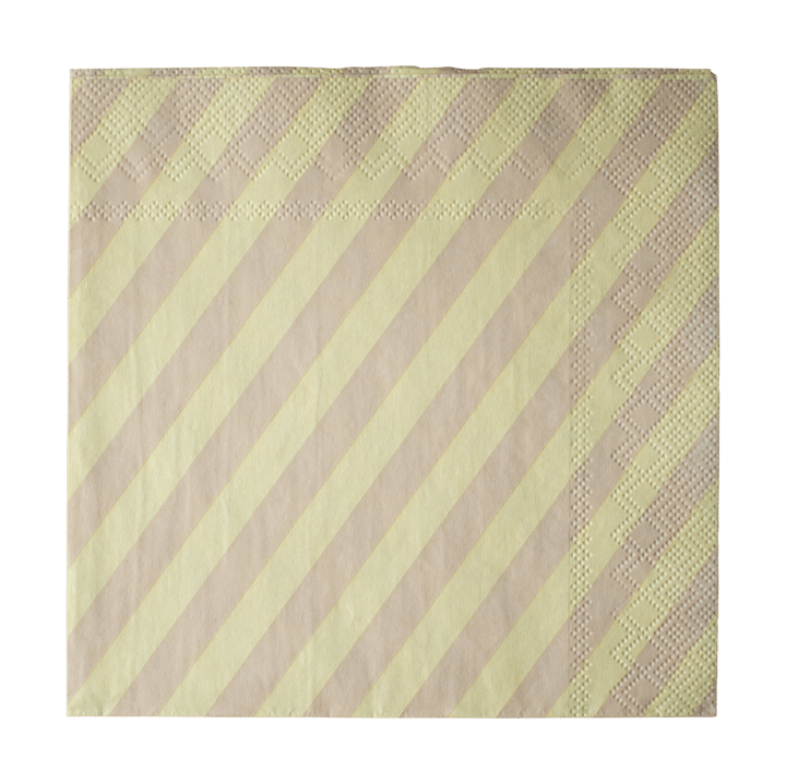 Stripe paperiservietti 33x33 cm 20 kpl, Keltainen DBKD