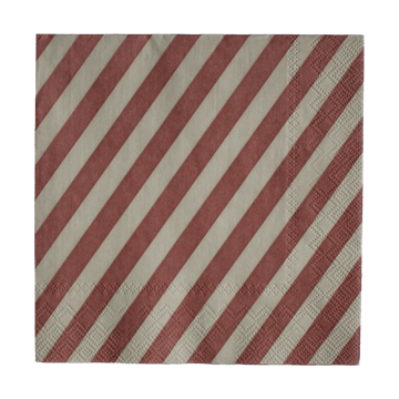 Stripe paperiservietti 33x33 cm 20 kpl - Tumma punainen - DBKD