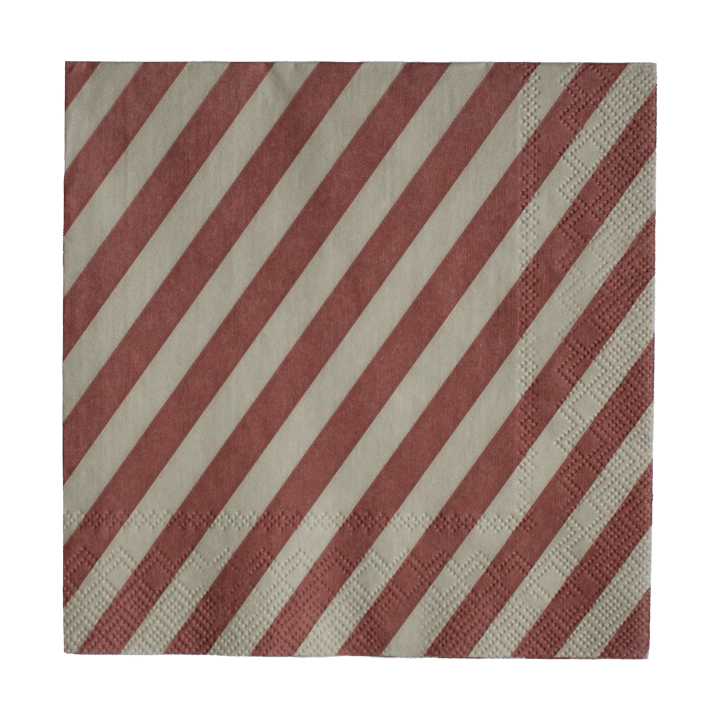 Stripe paperiservietti 33x33 cm 20 kpl - Tumma punainen - DBKD