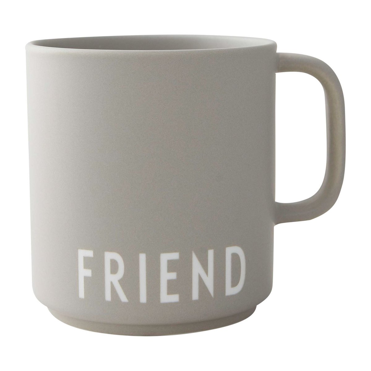 Design Letters Design Letters -suosikkikuppi kahvalla 25 cl Friend-grey