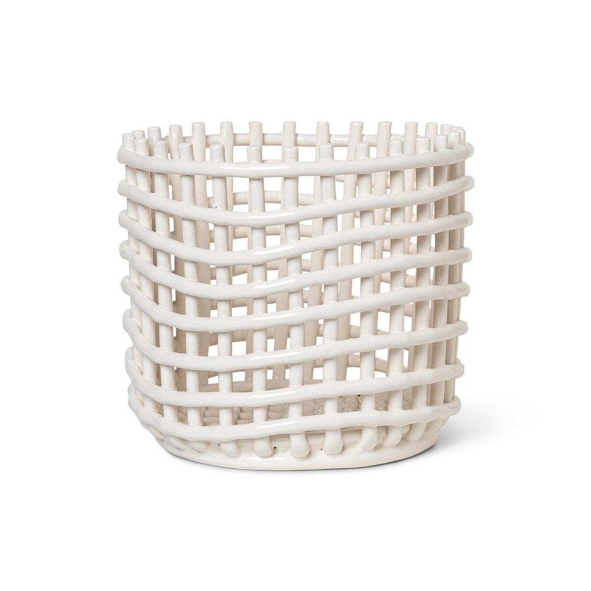 ferm LIVING Ceramic punottu kori Ø 23,5 cm Off white