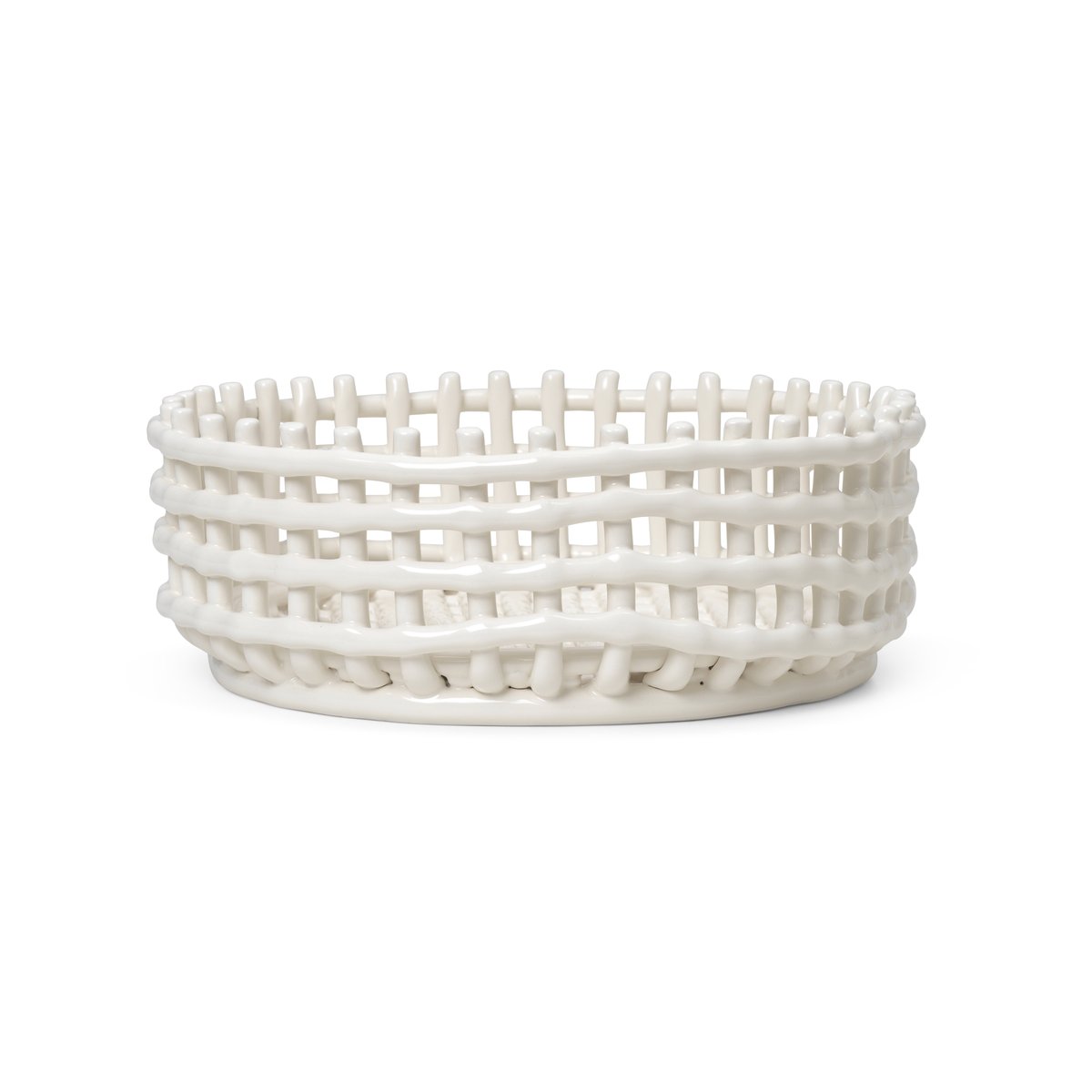 ferm LIVING Ceramic punottu kulho Off-white