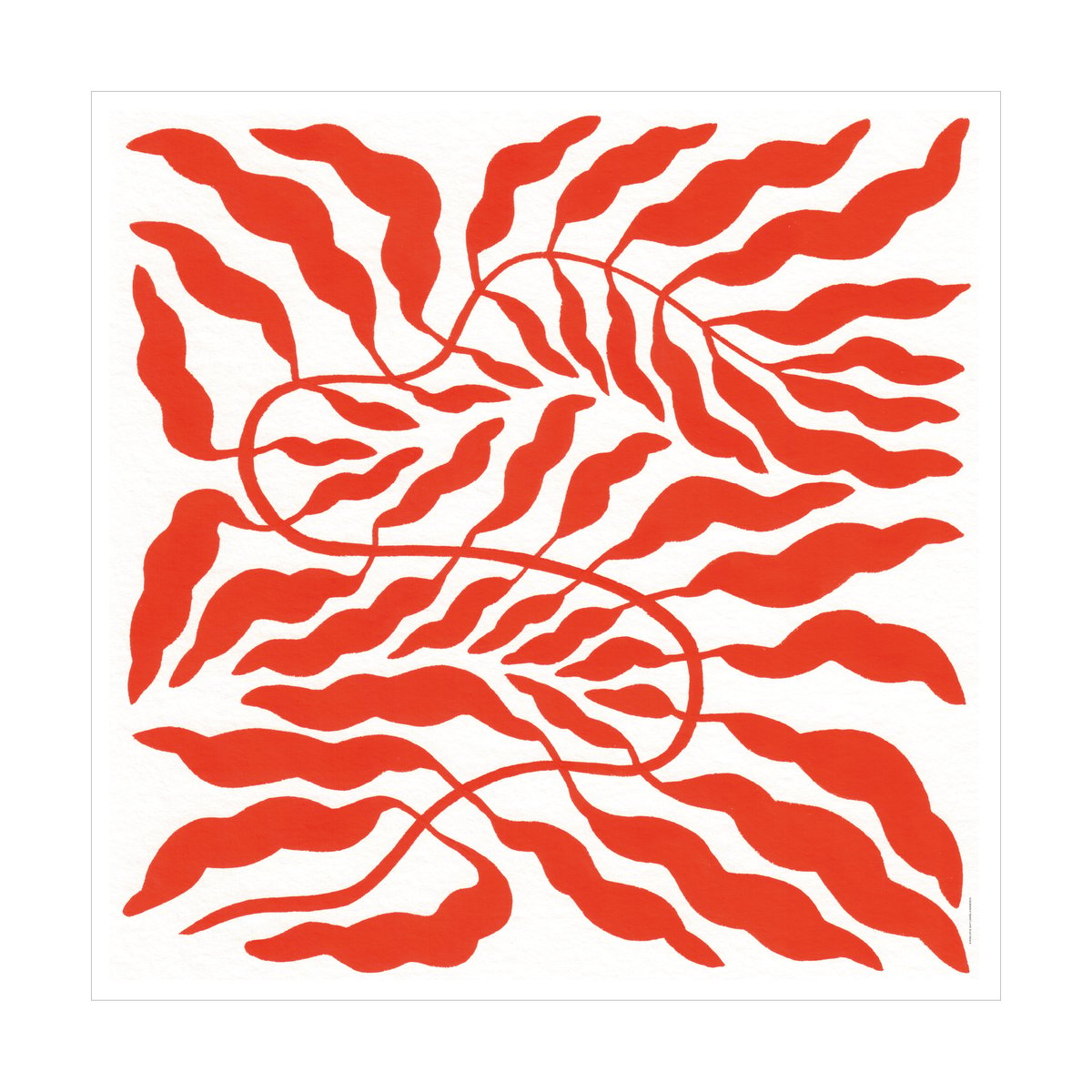 Fine Little Day Orange red leaf 50x50 cm