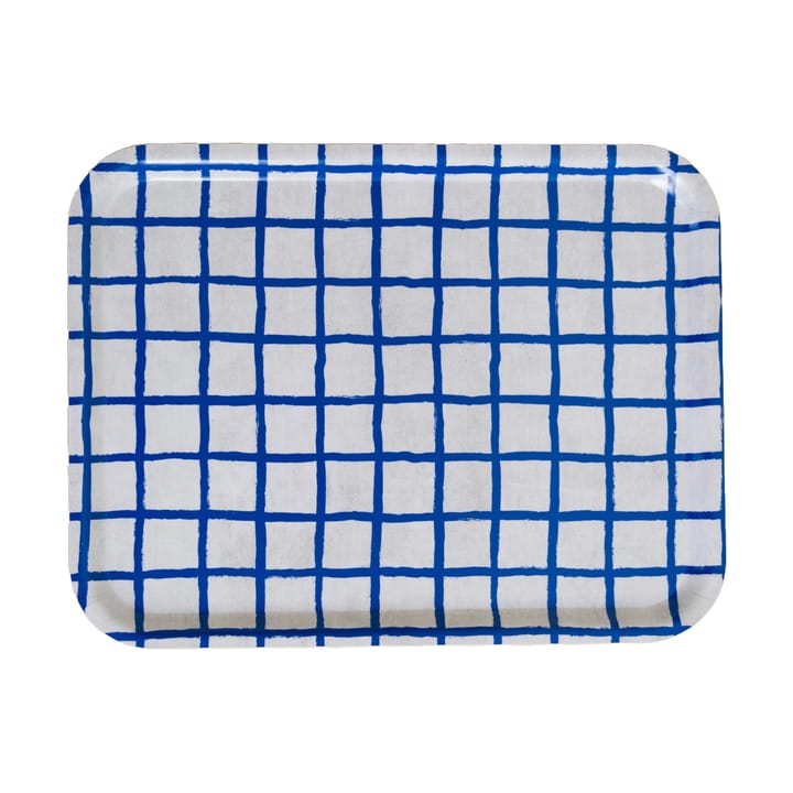 Ruudullinen tarjotin 33x43 cm. - Blue - Fine Little Day