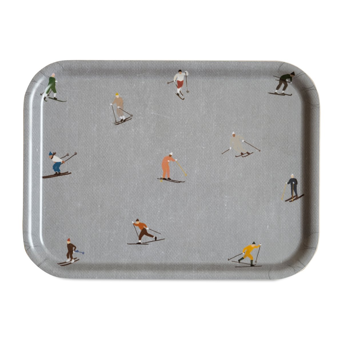 Fine Little Day Skiers tarjotin 20×27 cm Harmaa