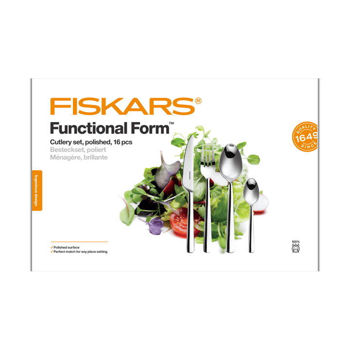 Functional Form aterinsetti kiiltävä, 16 osaa Fiskars