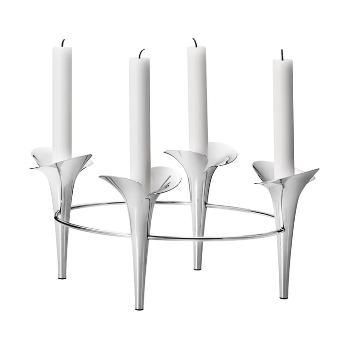 Bloom kynttilänjalka Ø28 cm, Ruostumaton teräs Georg Jensen