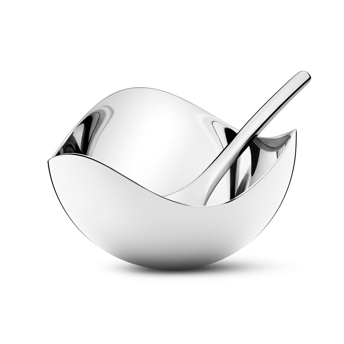 Georg Jensen Bloom suola-astia ja lusikka ruostumaton teräs