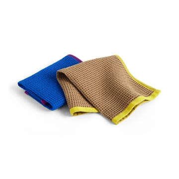 Canteen tiskirätti 31 x 31 cm 2-pakkaus - Blue/fuchsia-Beige/yellow - HAY