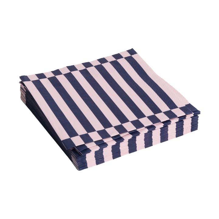 Pattern Dinner Stripe servietti 40x40 cm 20-pakkaus, Light pink-dark blue pillar HAY