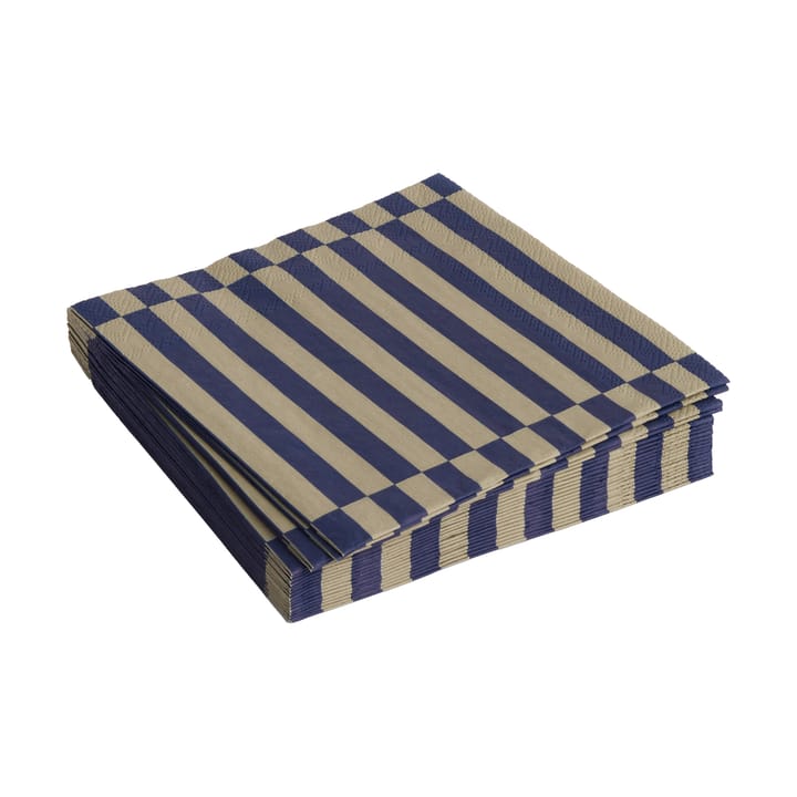 Pattern Lunch Stripe servietti 33x33 cm 20-pakkaus, Dark blue-dark sand pillar HAY