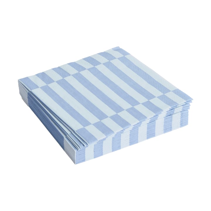 Pattern Lunch Stripe servietti 33x33 cm 20-pakkaus, Light blue-dusty blue pillar HAY