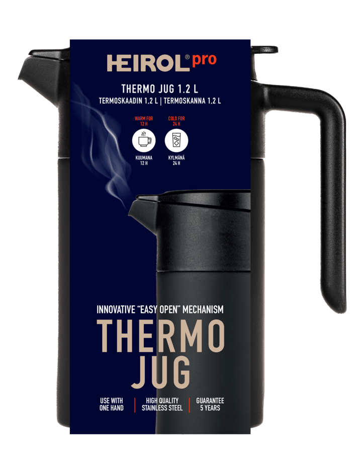 Heirol termoskannu 1,2 L, Musta Heirol