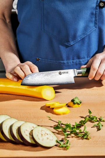 Hexclad Santoku 67-kerros Damaskus 18 cm - Vihreä - Hexclad