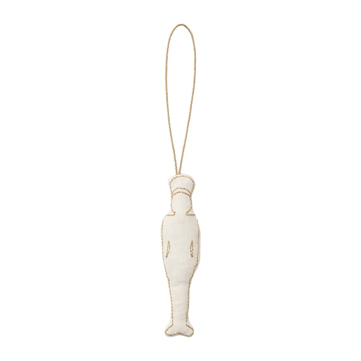 Humdakin Tin Soldier ripustettava joulukoriste puuvilla - Off white/gold - Humdakin