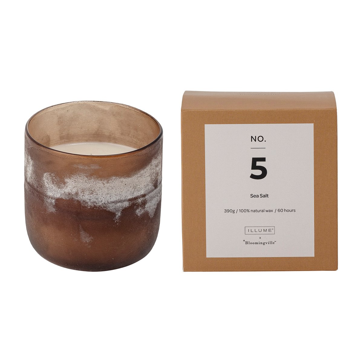 Illume x Bloomingville NO. 5 Sea Salt -tuoksukynttilä 390 g + Lahjarasia