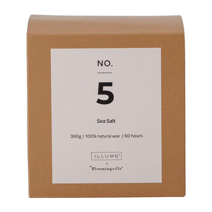 NO. 5 Sea Salt -tuoksukynttilä, 390 g + Lahjarasia Illume x Bloomingville