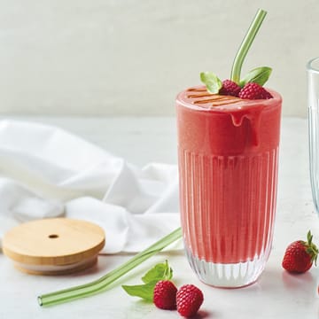 Ouessant smoothielasi kannella ja pillillä 43 cl - Transparent - La Rochère