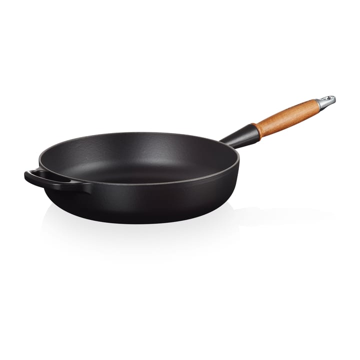 Le Creuset Signature -paistokasari puukahvalla 28 cm, Matte Black Le Creuset