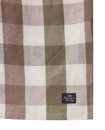 Checked Cotton Linen -pöytäliina 150 x 250 cm - Olive - Lexington