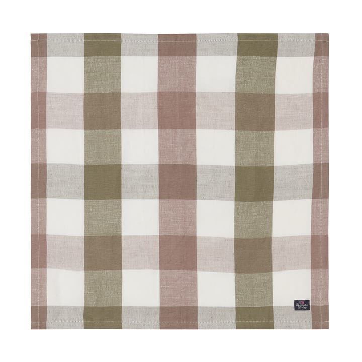 Checked Linen/Cotton kangasservetti 50x50 cm, Olive Lexington