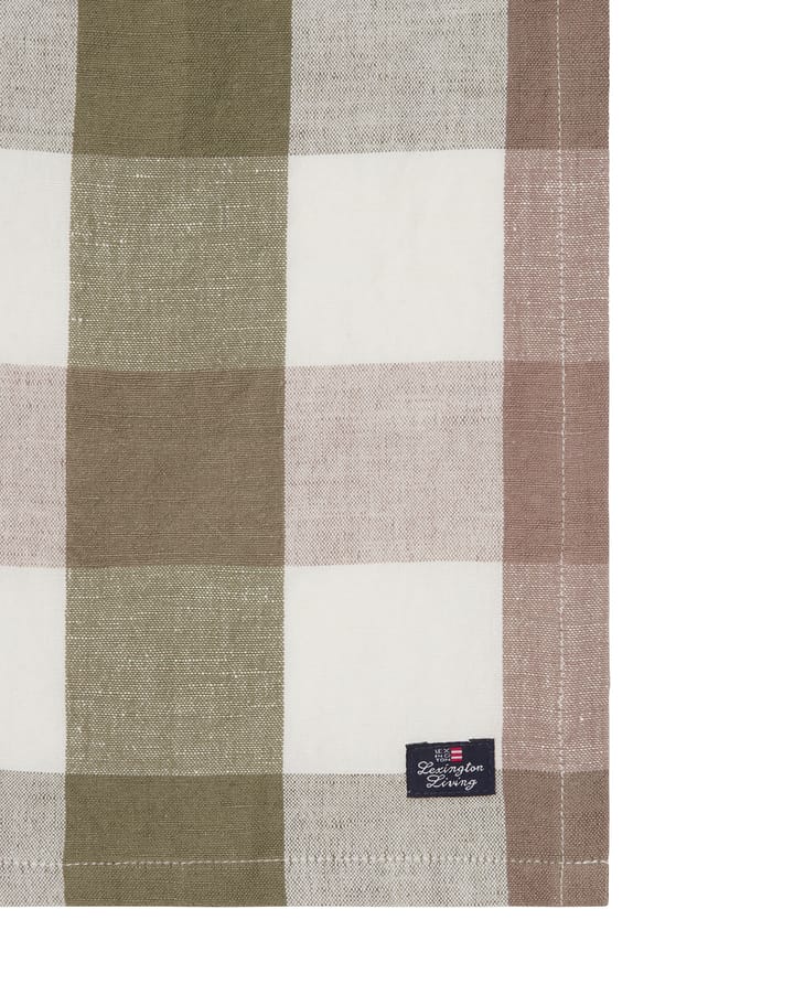 Checked Linen/Cotton kangasservetti 50x50 cm, Olive Lexington