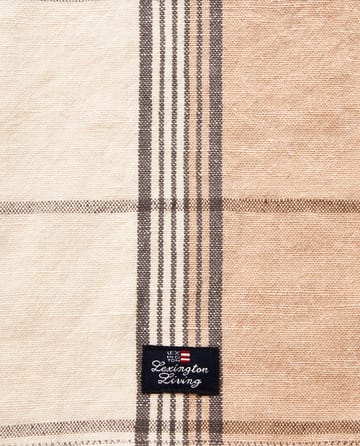 Checked Linen/Cotton keittiöpyyhe 50x70 cm - Beige-white - Lexington