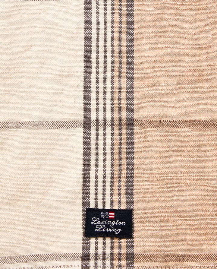 Checked Linen/Cotton keittiöpyyhe 50x70 cm, Beige-white Lexington