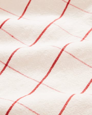 Checked Linen/Cotton keittiöpyyhe 50x70 cm - White-red - Lexington