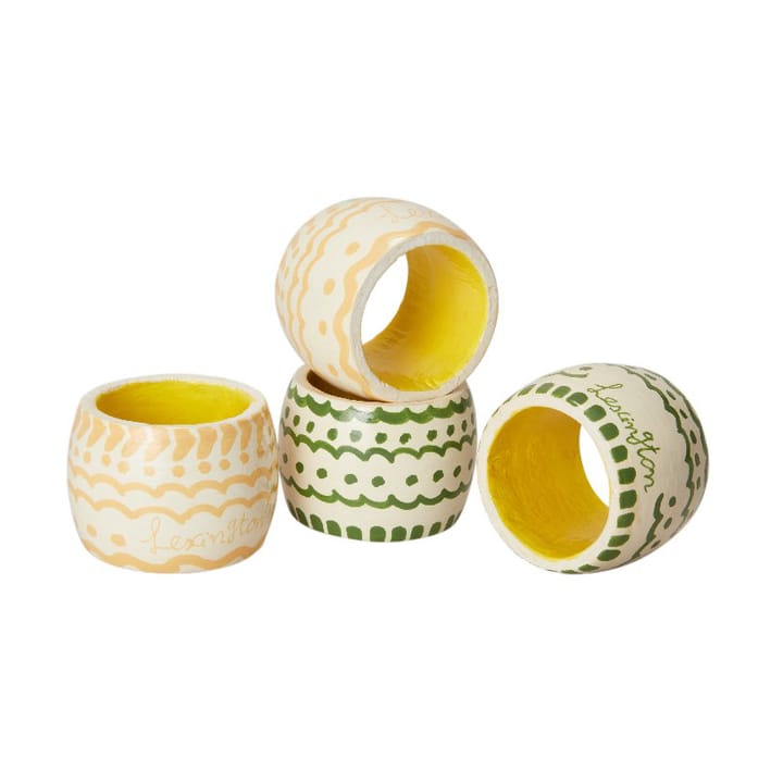 Easter Ring in Wood servetinpidike 4 kpl, Green-yellow Lexington