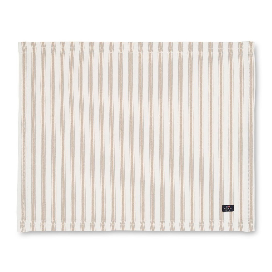 Lexington Icons Herringbone Striped -pöytätabletti 40 x 50 cm Beige-white