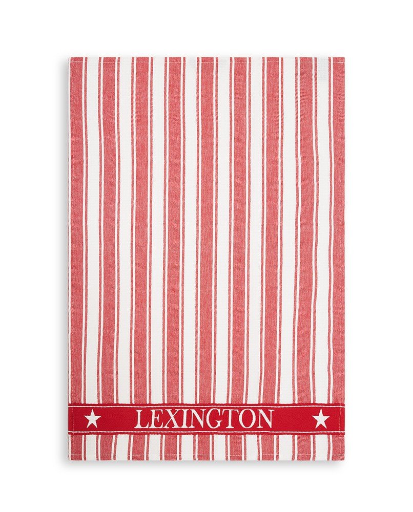 Lexington Icons Striped keittiöpyyhe Waffle 50 x 70 cm Punainen-valkoinen