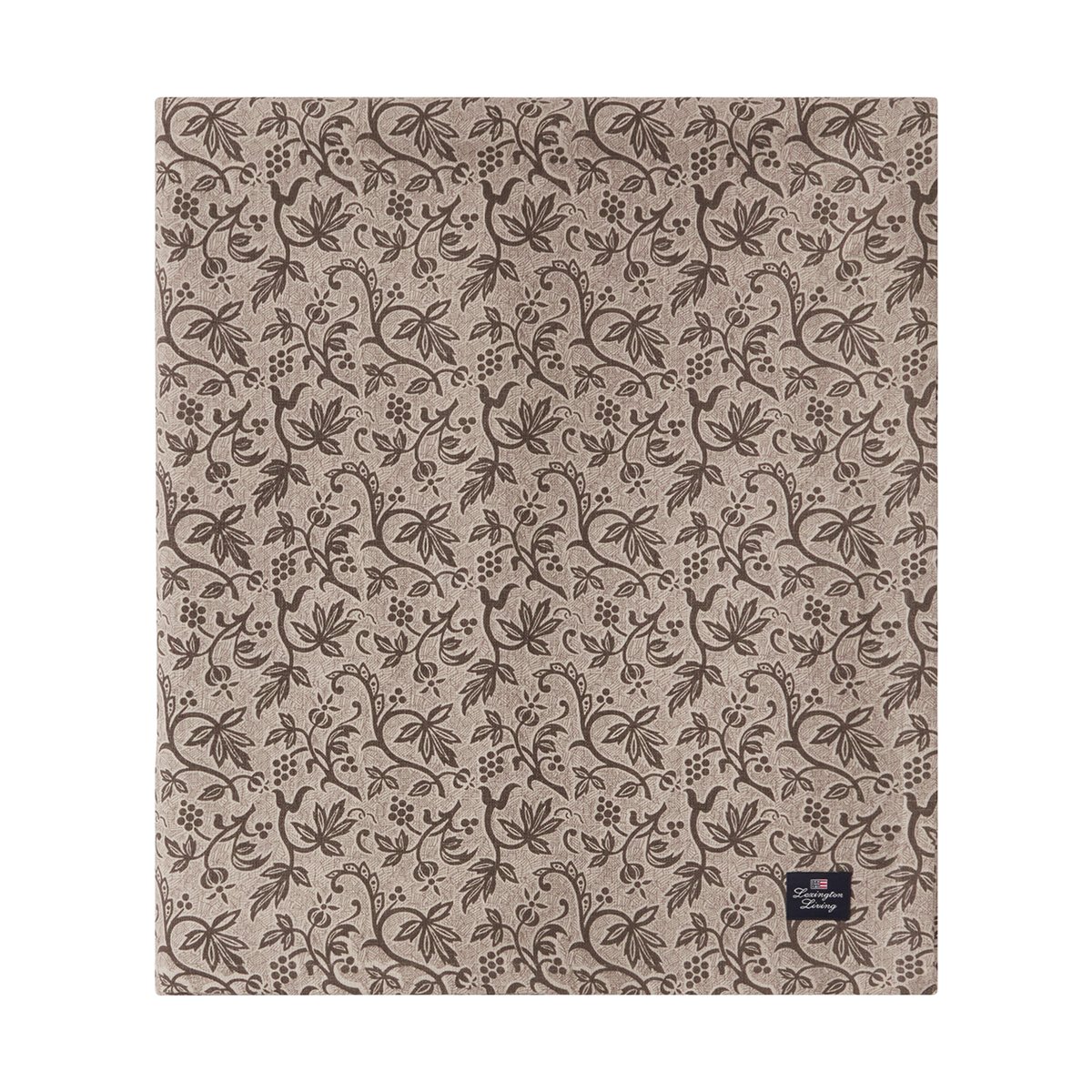 Lexington Painettu kierrätetty puuvillapöytäliina 180x180 cm Light beige