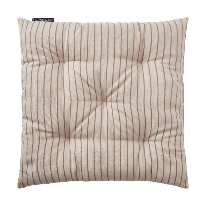 Raidallinen kierrätetty puuvilla istuinpehmuste 40x40 cm, Beige Lexington