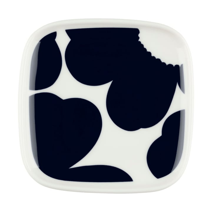 Iso Unikko lautanen 10x10 cm - White-dark blue - Marimekko