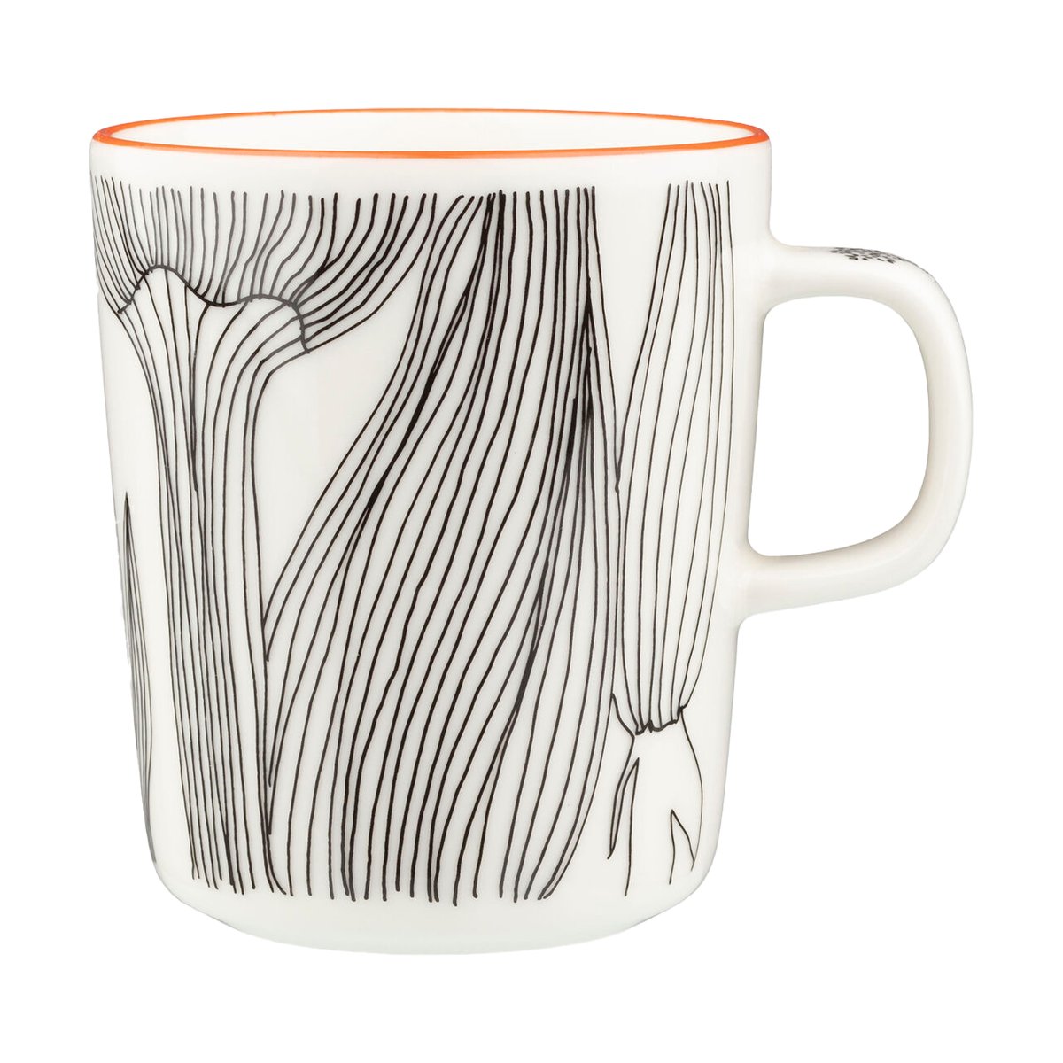 Marimekko Kukat Puhkeavat muki 25 cl White-black-orange