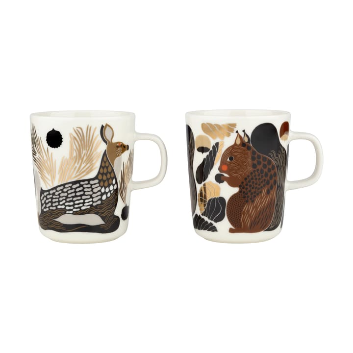 Kurre & Peura muki 25 cl 2 osaa - White-brown-green - Marimekko