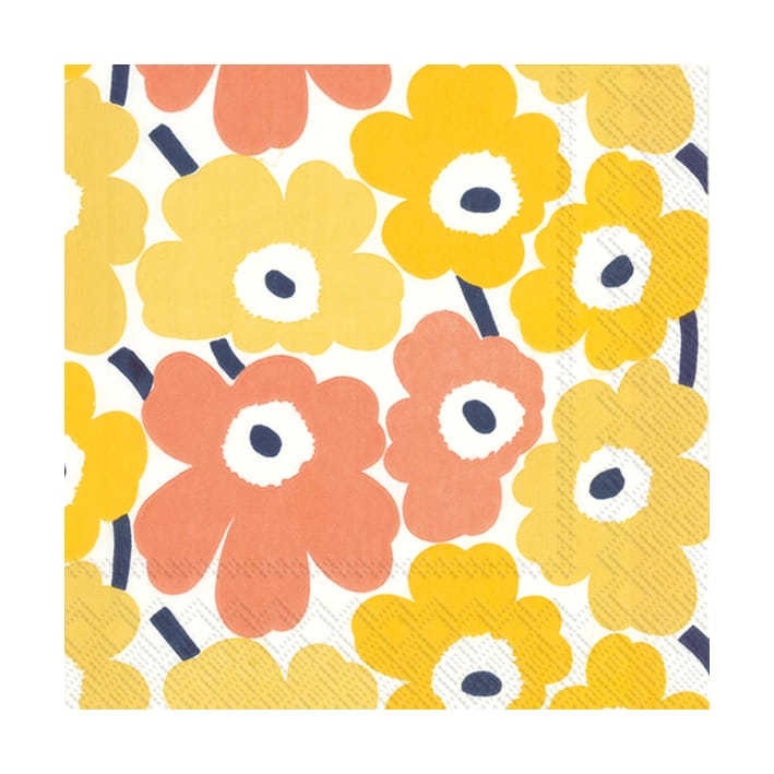 Mini Unikko lautasliinat 20 kpl, Yellow Marimekko