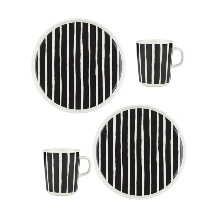 Oiva Piccolo aamiaissetti 4 osaa, White-black Marimekko