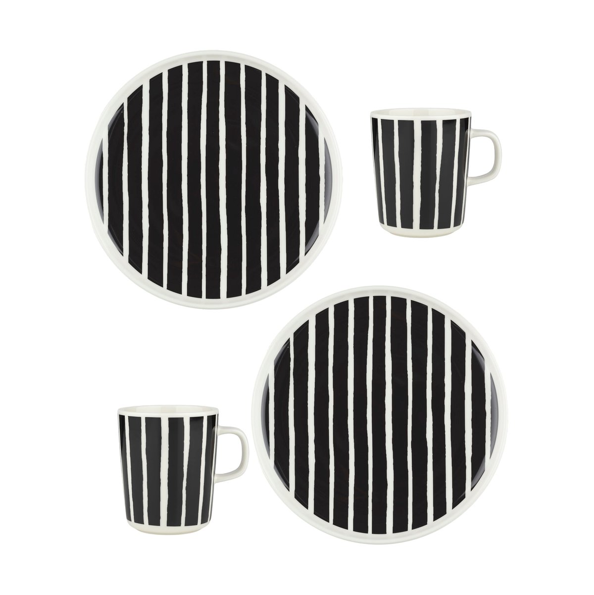 Marimekko Oiva Piccolo aamiaissetti 4 osaa White-black