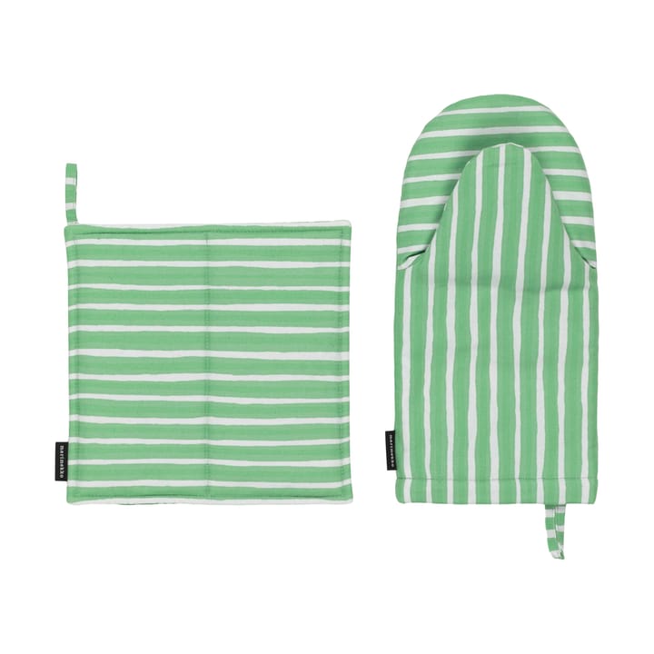 Piccolo patalappu + uunikintaat 2kpl, Light grey-spring green Marimekko